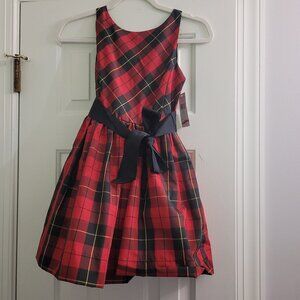 NWT Ralph Lauren plaid print Holiday dress girls size 10